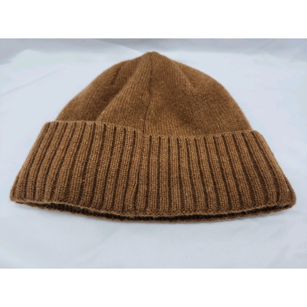 Patagonia Recycled Cashmere Beanie Brown Mountain Tree Patch One Size Hat - Picture 2 of 2